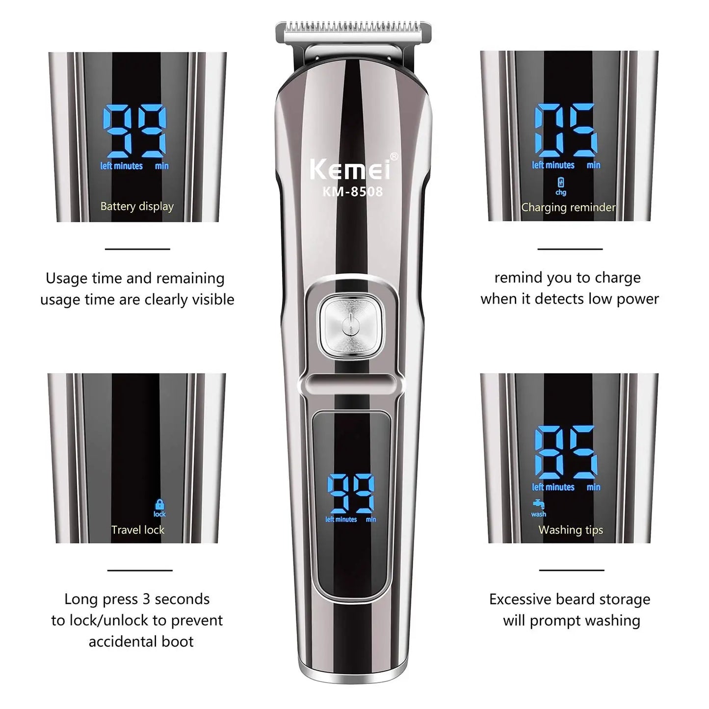 Men's Original kemei all in one hair trimmer for Men face beard grooming kit hair clipper electric hair cutting machine waterproof -for that Special Someone. - She Vibess By C2P
