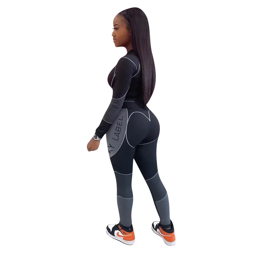 Casual Women's Long Sleeve Hoodie Set Printed Fashion Autumn Sportswear Two Pieces Outfit Comfortable Streetwear Style - She Vibess By C2P