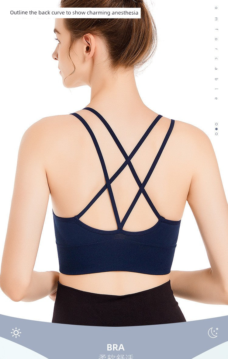 New Arrival Sports Bra Female Quick-Drying Shockproof Running Yoga Workout Vest Cross Beauty Back and Push up Student Underwear