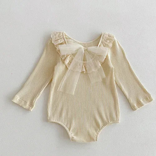 2024 New Autumn Christmas Newborn Baby Girls Long Sleeved Cotton Splicing Infant Baby Jumpsuit 0-24M Children Clothes - She Vibess By C2P