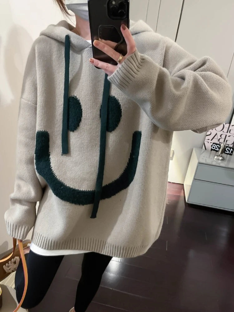 Thicked Oversized Pullovers for Women 2025 Fall Winter Clothing Hooded Casual Jumper Fashion Knitting Sweater Tops Sueter Mujer - She Vibess By C2P
