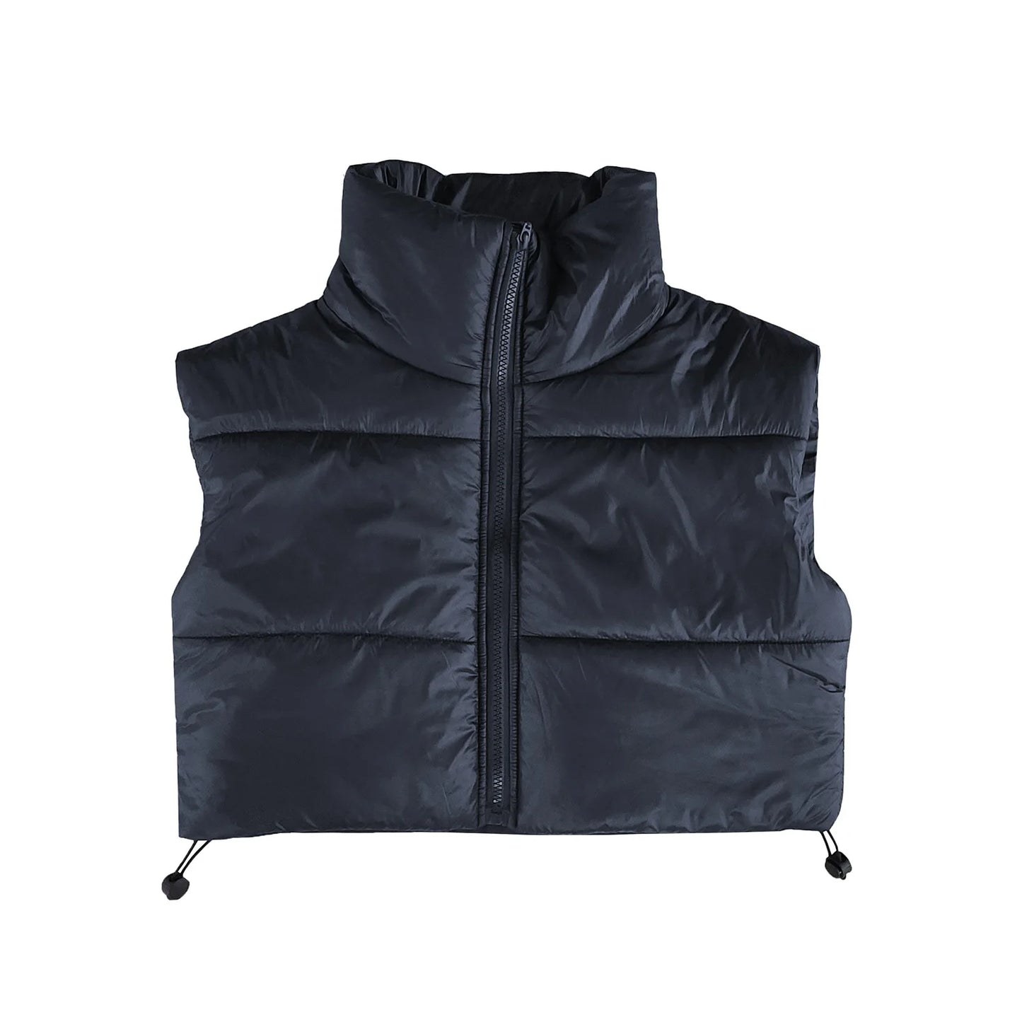 Women's Winter Vest Fashion Faux Leather Padded Jacket Coat Vintage PU Black And White Female Short Waistcoat Chic Clothes Tops - She Vibess By C2P