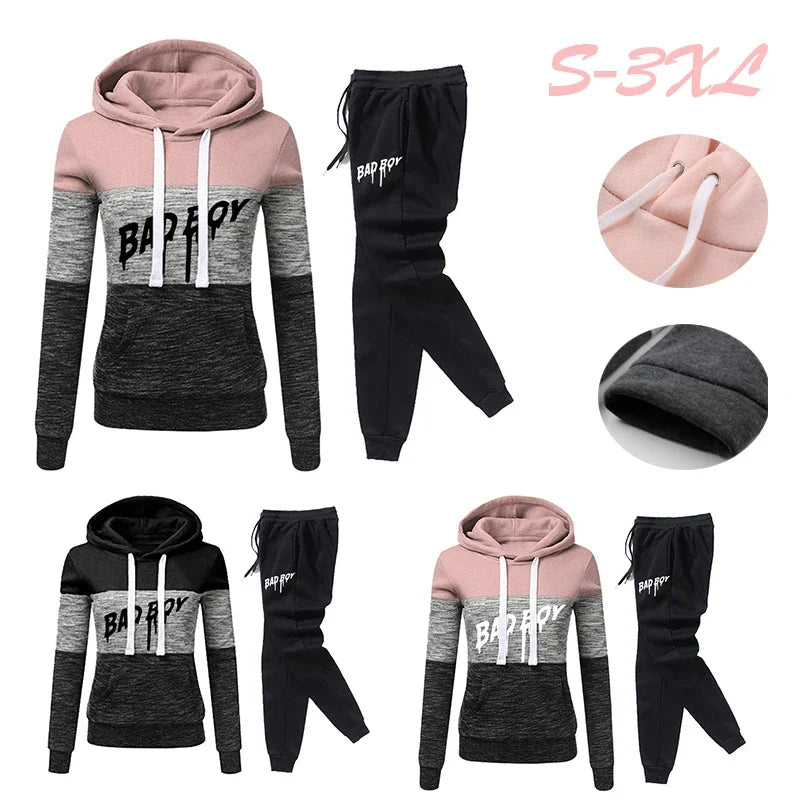 Hoodies Daily Women's Sweatshirts Versatile Fashion Color Block Jogging Sweatpants Tracksuit Hot Sales Casual Pullovers Clothing - She Vibess By C2P