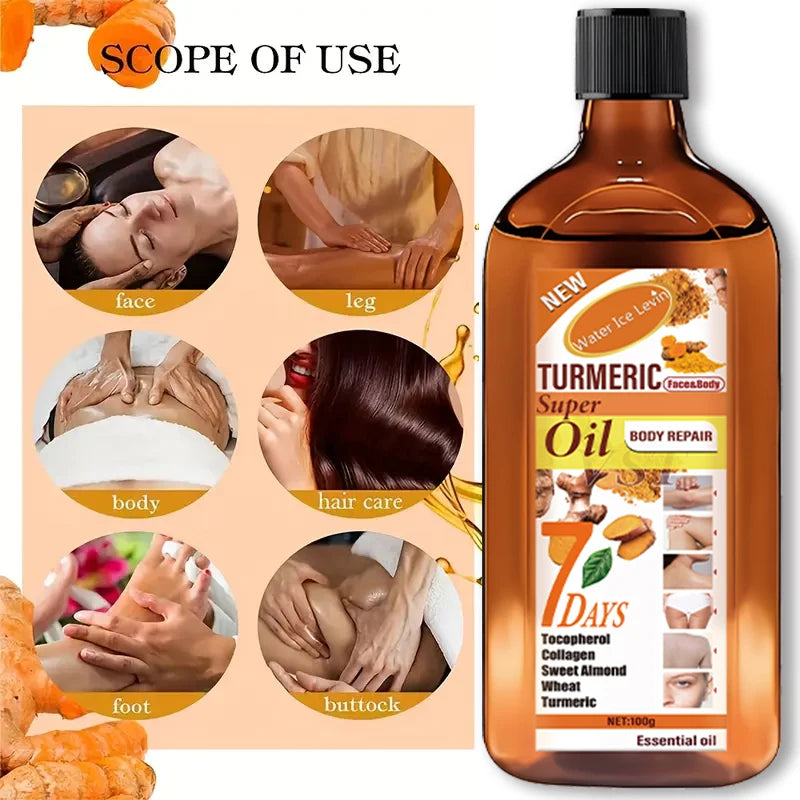 Turmeric Skin Care Essential Oil, Moisturizing and Brightening Effect, Gentle, Smooth, Delicate, Easy to Absorb, Repair and Brighten Skin. Suitable for Men and Women. - She Vibess By C2P