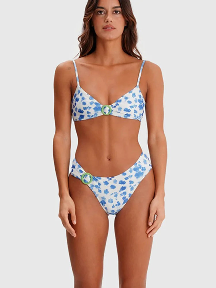 Printed Bikini Sets Sexy Two Piece Suit Low Waist Swimwear 2025 Swimsuits Women's Bikini Summer Bathsuit High Cut Swimsuits - She Vibess By C2P