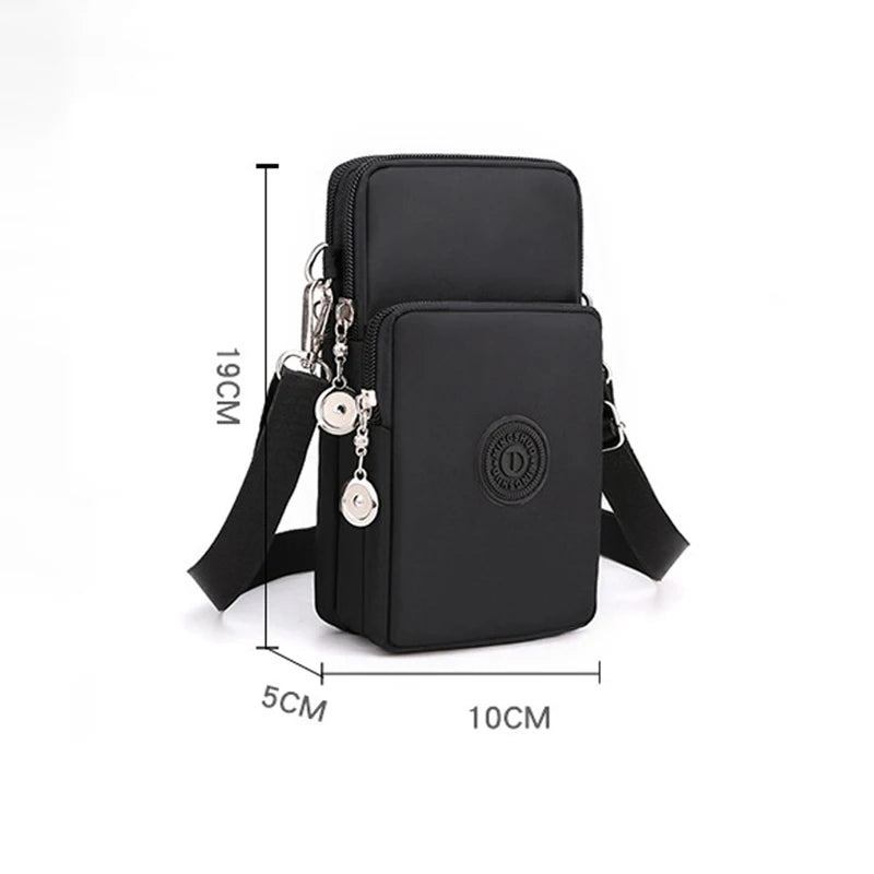 New Women Mobile Phone Bag Nylon Cell Phone Bag Coin Purse Strap Shoulder Bag Small Crossbody Bags for Women Wallet Travel Purse - She Vibess By C2P