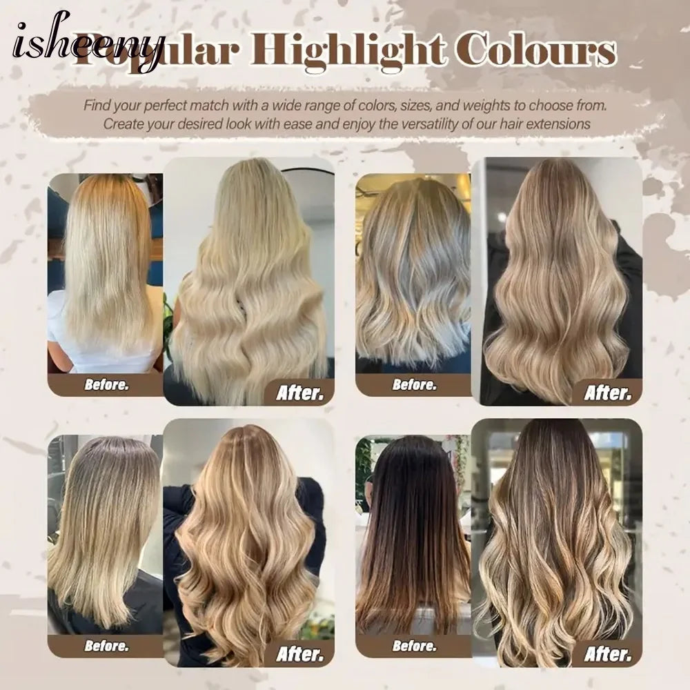 P4-27# Invisible Tape in Human Hair Extensions 12-22 inches 20pcs 30g/pack Silky Straight Hair Extensions Easy to Wear - She Vibess By C2P