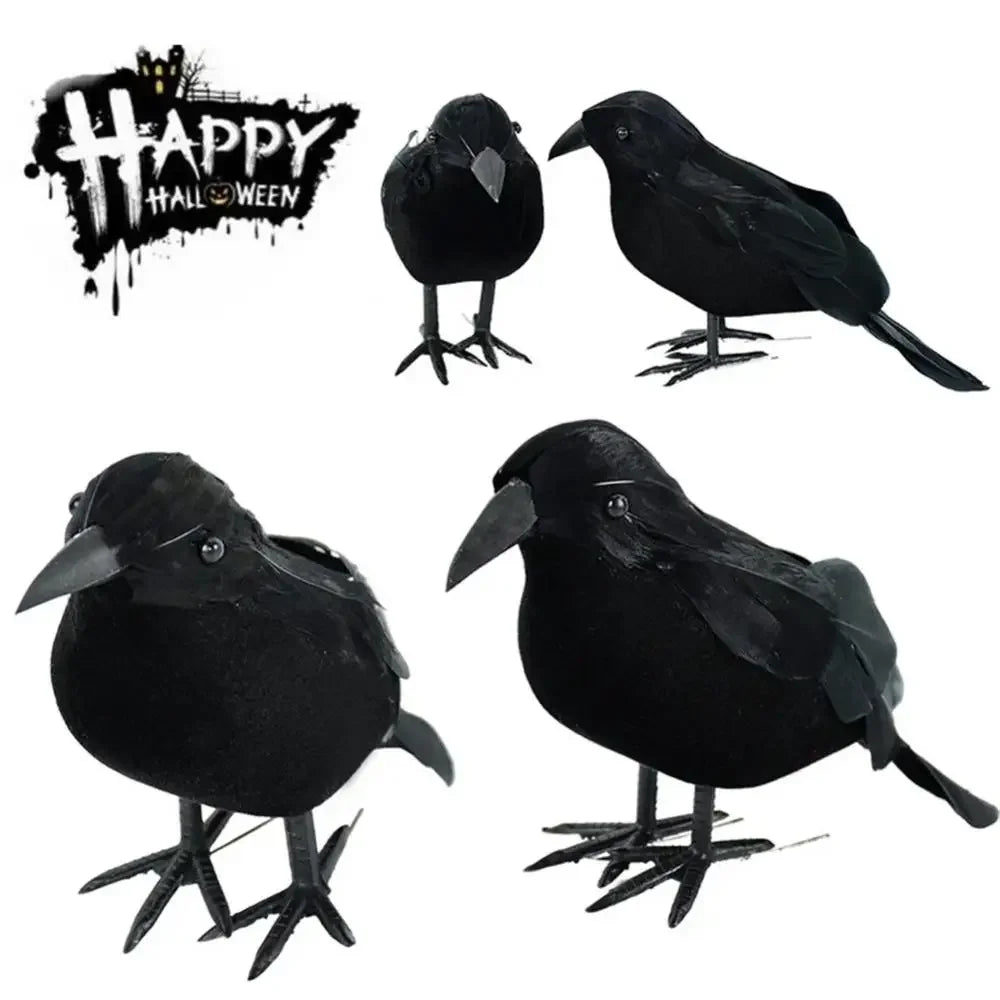Halloween Decoracion Simulation Black Crow Raven Bird Repellent Pest Control Pigeon Repellent Garden Decoration Outdoor - She Vibess By C2P