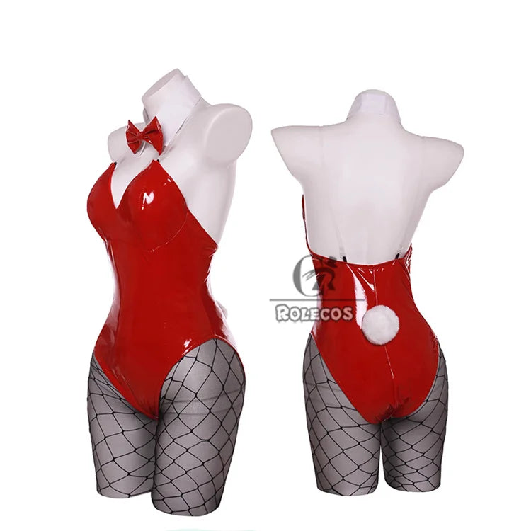 ROLECOS Game Red Black Bunny Suit Women Elastic Leather Fabric Sexy Cosplay Suit Halloween Christmas Jumpsuits-I’m Over 21 - She Vibess By C2P