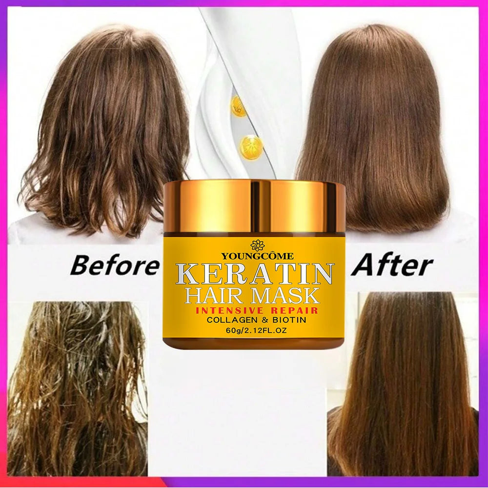Hair Repairs Hair Mask Biotin Collagen Keratin Treatment Hairs Conditioner Hair Essential Oil Nourishing for Dry Damaged - She Vibess By C2P