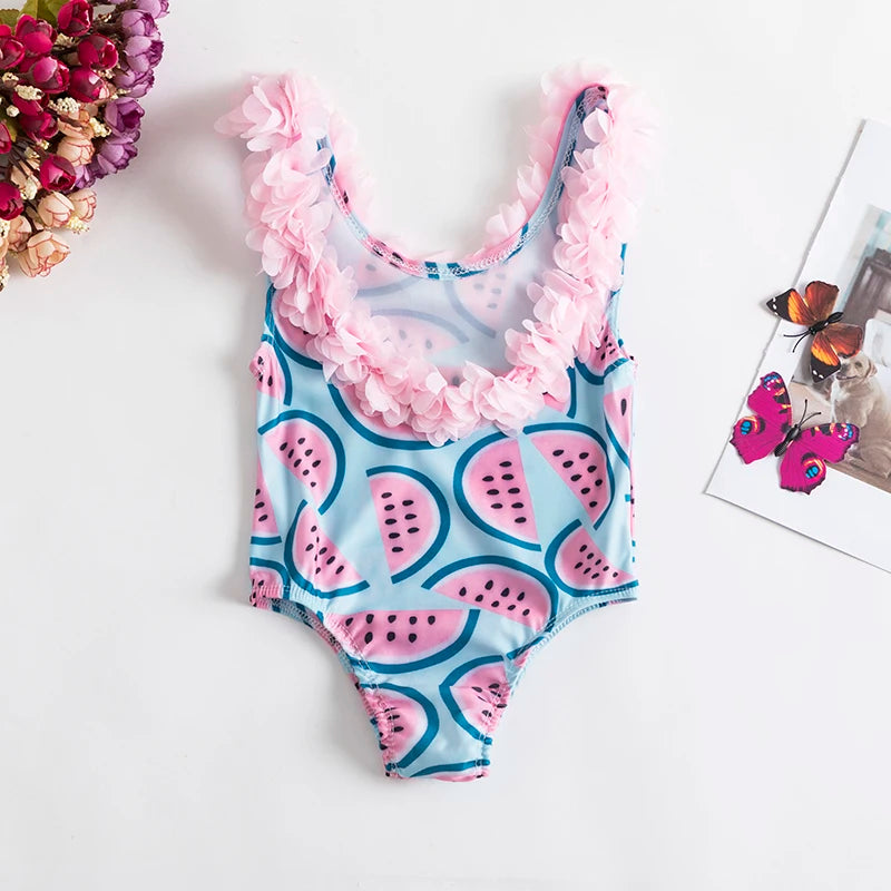 Newborn Girls Swimsuits Cute One-piece Ruffled Leopard Print Baby Swimsuits Beach Holiday Toddler Kids Swimsuit 1-5Yrs - She Vibess By C2P