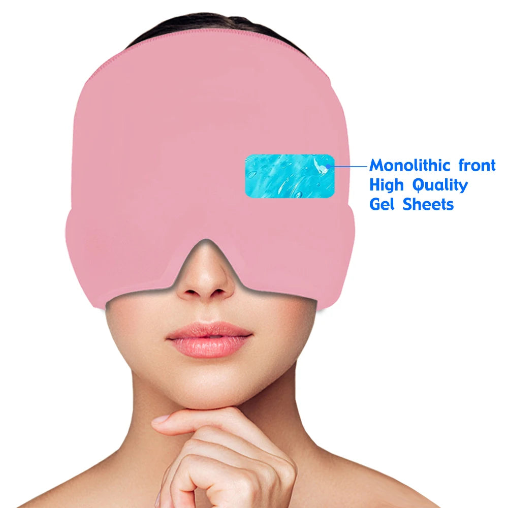 Migraine Relief Hat headache hat Gel Hot Cold Therapy Ice Cap For Relieve Pain Ice Hat Eye Mask Stress Pressure Pain Relief - She Vibess By C2P