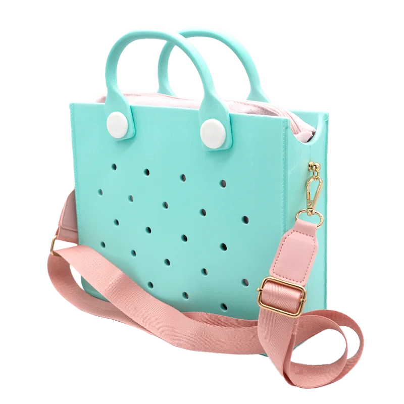 EVA Large Leather Shoulder Bag Handbag Tote Bag Storage for Women Casual Waterproof Beach Bag Hole Fit Charm Fashion Storage Bag - She Vibess By C2P