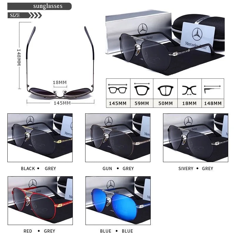 For Mercedes Benz A B C E S V Class GLB GLC GLE AMG Pilot SLK SLC ML Car High Men Anti Glare Driver Goggles Polarized Sunglasses - She Vibess By C2P