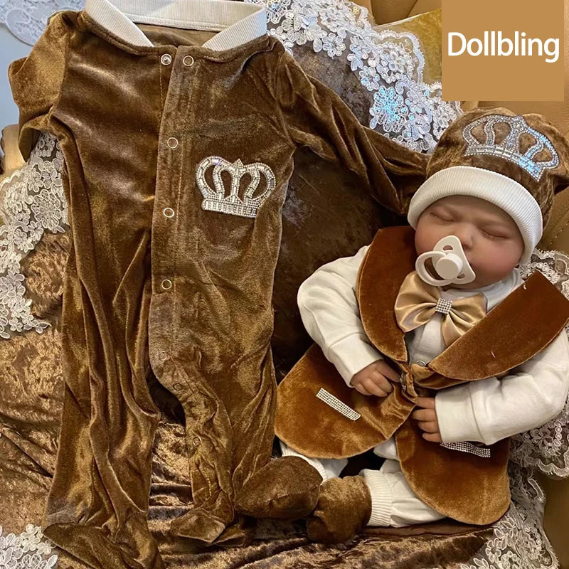Velvet Newborn Baby Boy Outfits Blazer Vest Kids Clothing Cotton Infant Products Body Suit Shirt Pants Mittens Receiving Blanket - She Vibess By C2P