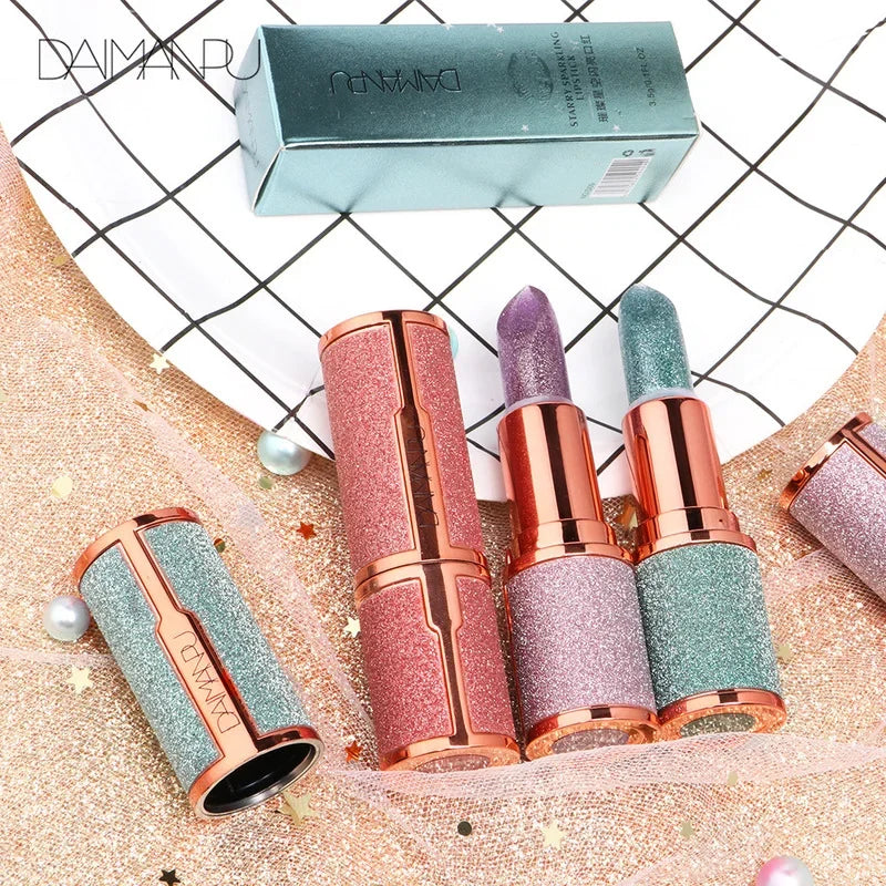 Temperature Color Changing Glitter Lipstick Waterproof Long Lasting Moisturizing Velvet Matte Lip Tint Red Pink Sexy Lips Makeup - She Vibess By C2P
