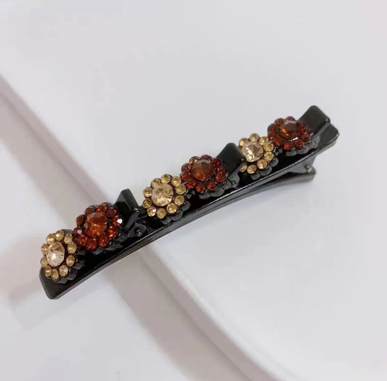2023 Rhinestones Braided Hair Clips for Girls Hairclip with 3 Flowers Hair Span with Crystalllume Women Hairpin Hair Accessories