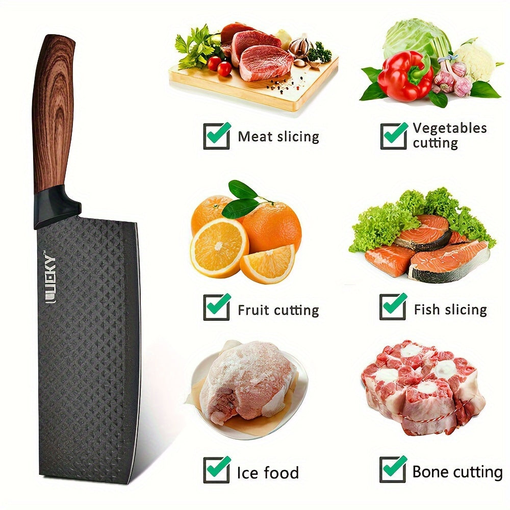 Professional 6 Kitchen Knife Set, Chef's Knife, Slicing Knife, Scraper And Scissors, High Carbon Stainless Steel Super Sharp, With Anti-stick Ergonomic Wooden Handle, Chef's Knife Set, Suitable For Family Travel, Gift Box Set