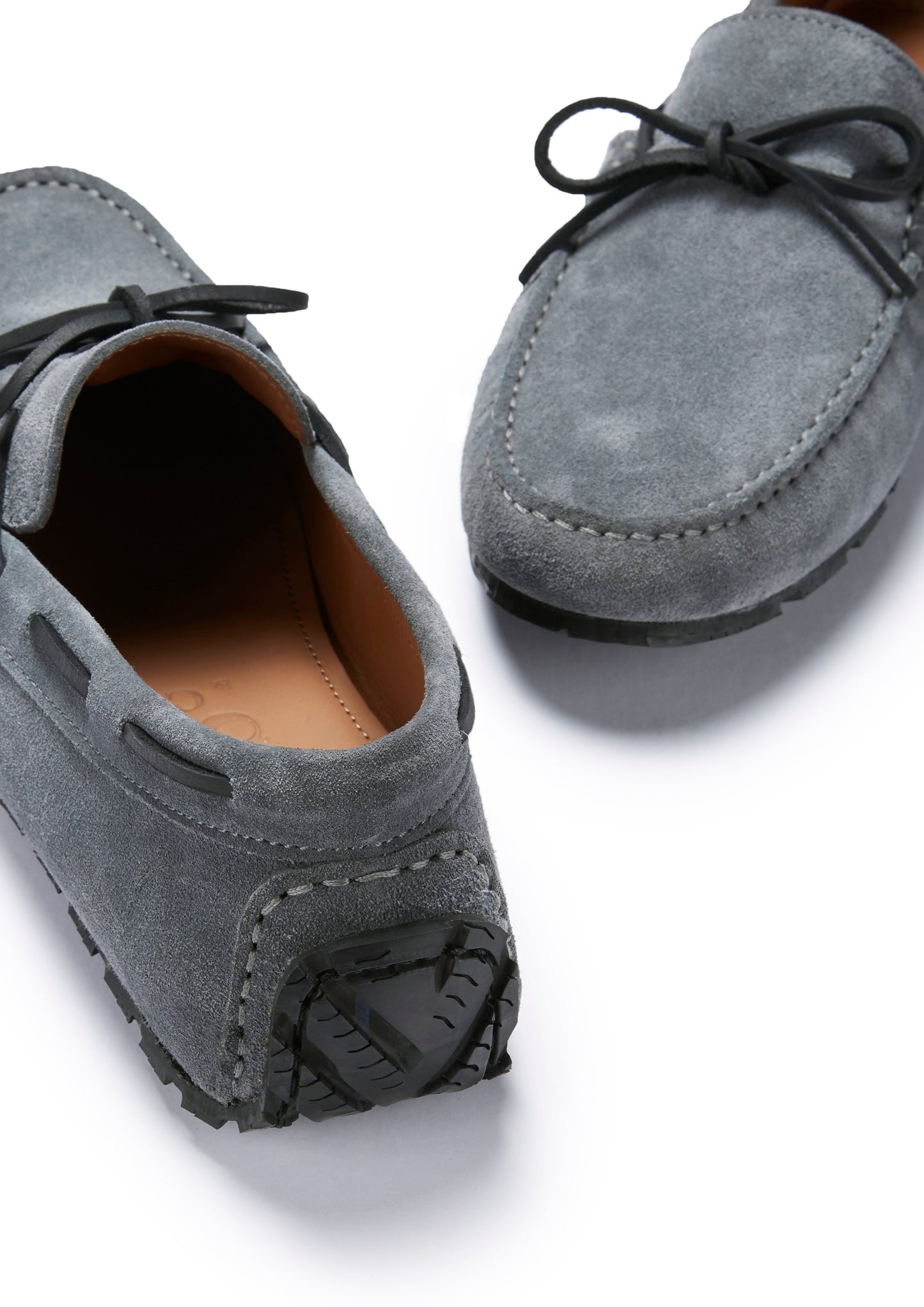 Men Tyre Sole Laced Driving Loafers, Slate Grey Suede-for that Special Someone. - She Vibess By C2P