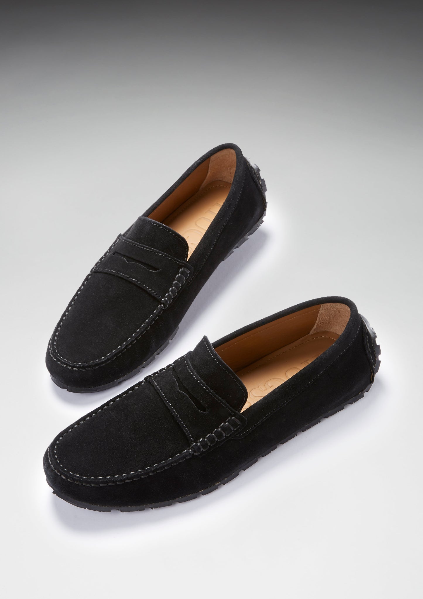 Men's Tyre Sole Penny Driving Loafers, Black Suede-for that Special Someone. - She Vibess By C2P