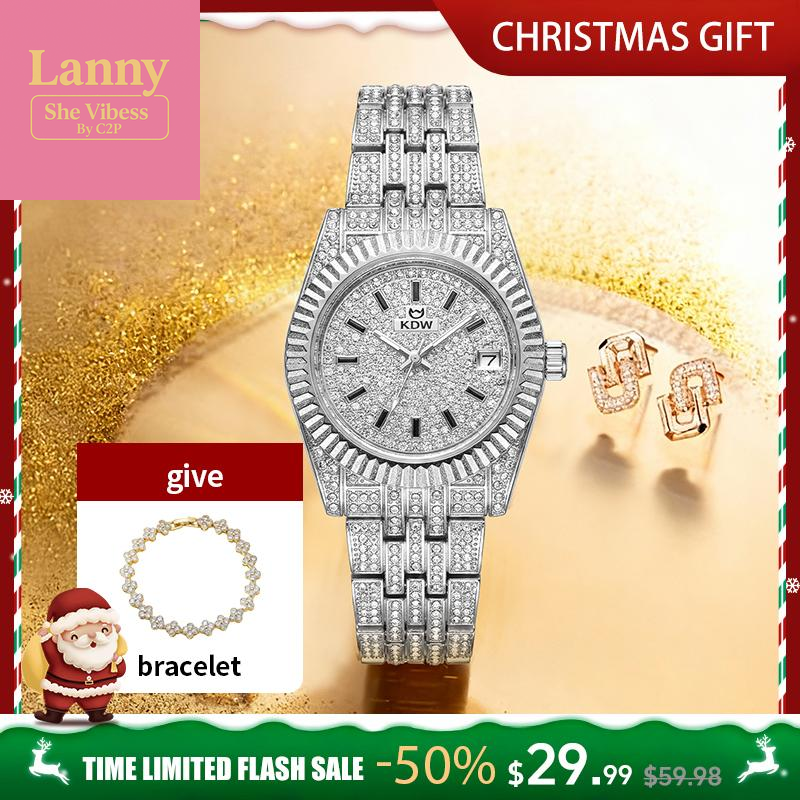 【Christmas Gift】Ladies' Watch Luxury Full Diamond Bangle Watch – 30M Waterproof, Versatile & Practical, Timeless Classic Design, Comes with Matching Bracelet | Perfect Christmas Gift Option