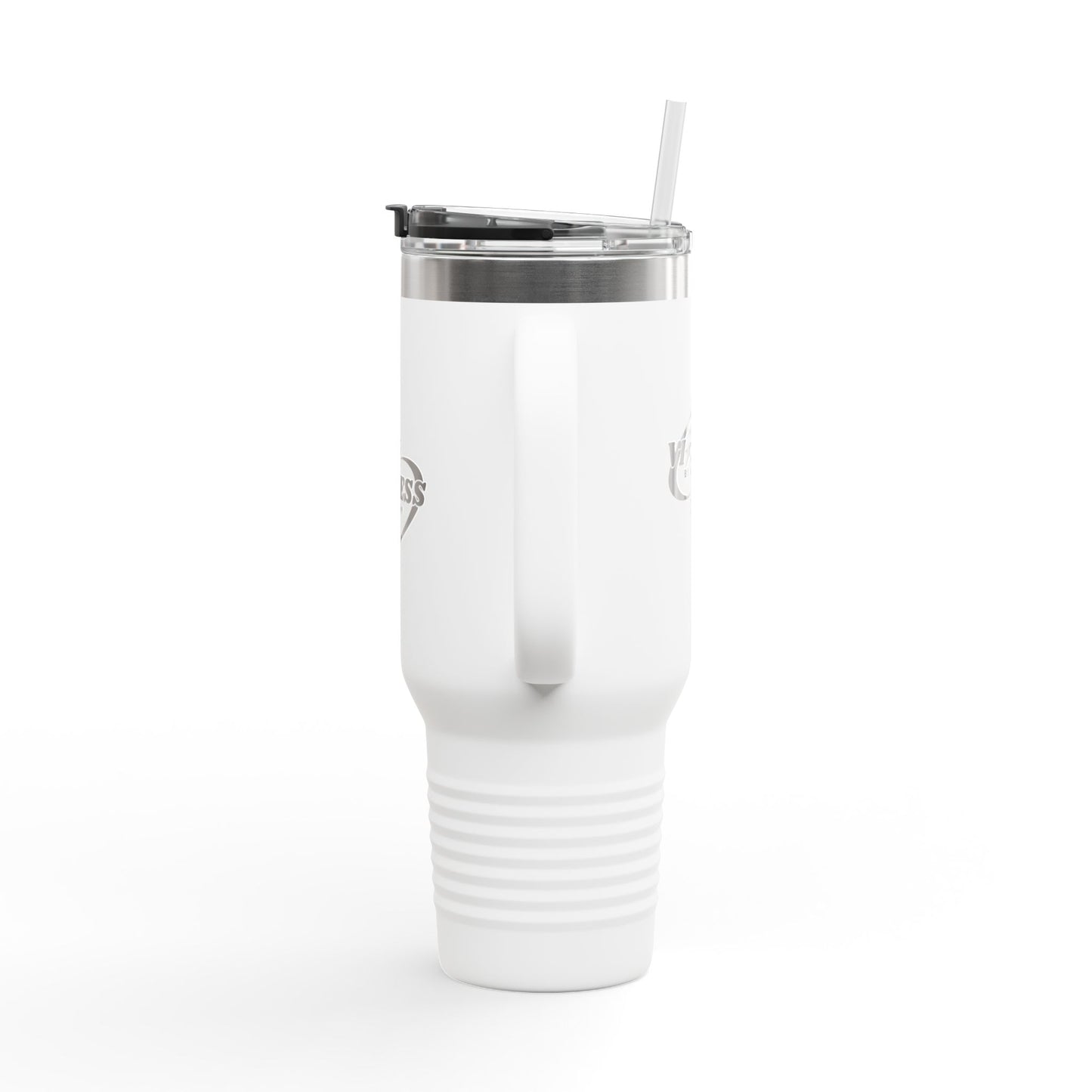 Mug Perjalanan Berinsulasi 40oz —She Vibess By Lanny Logo Tumbler Stainless Steel dengan Sedotan &amp; Pegangan