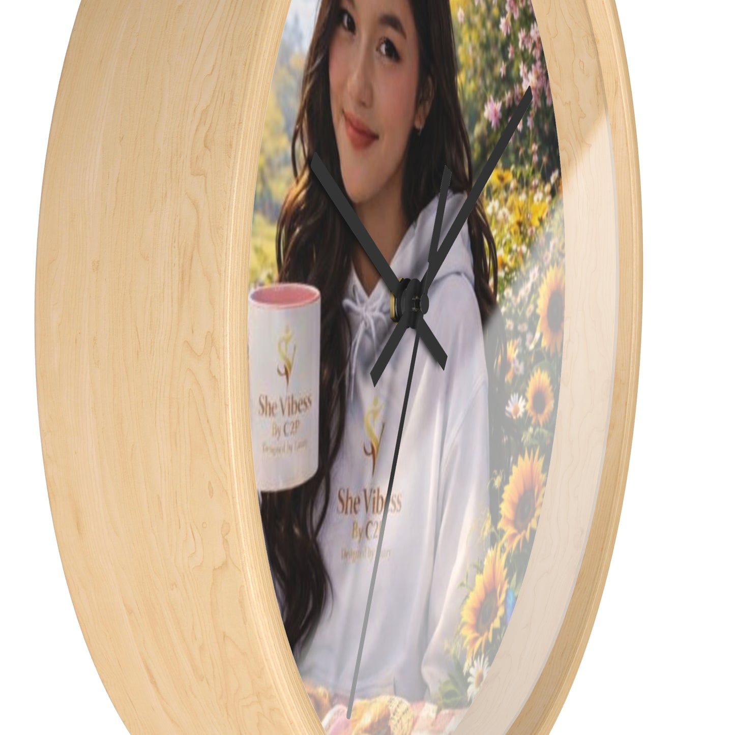 She Vibess By Lanny™ Wood-Framed Wall Clock