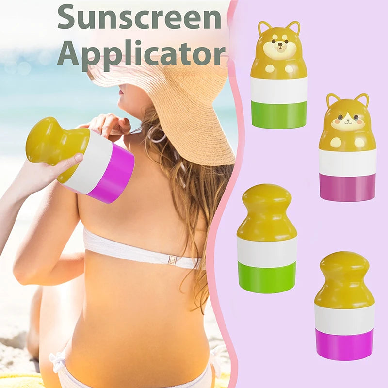 Bear Animal Shape Sunscreen Roller Applicator Refillable Stitching Isolation Lotion Cream Bottles Sunscreen Lotion Applicator