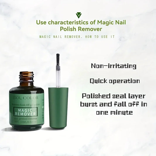 Fast-Acting Gel Nail Polish Remover, 0.51Fl.Oz (15Ml) - Quick UV Polish Removal in 2-3 Minutes,