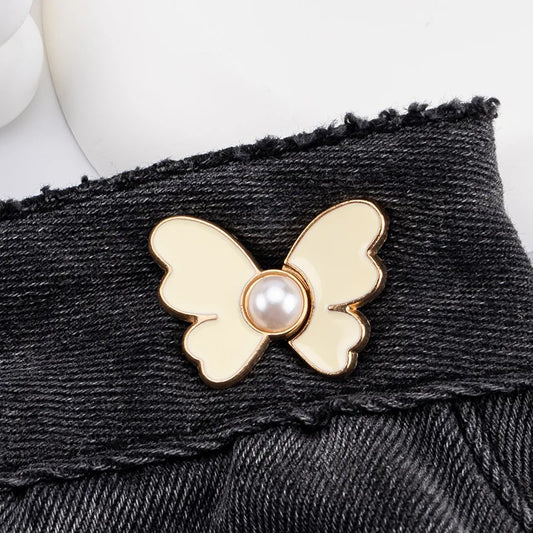 Butterfly Jeans Button Adjustable Clips for Pant Skirts Waist Tightener Buckle Snap Button Adjuster Pants Pin Retractable Button