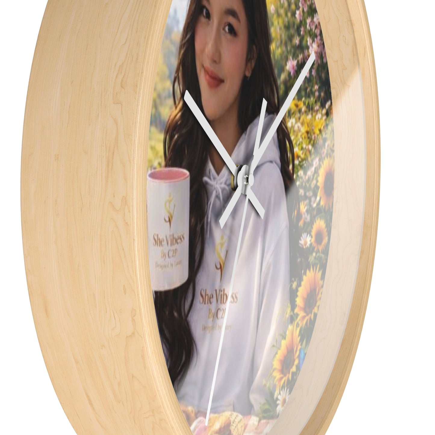 She Vibess By Lanny™ Wood-Framed Wall Clock