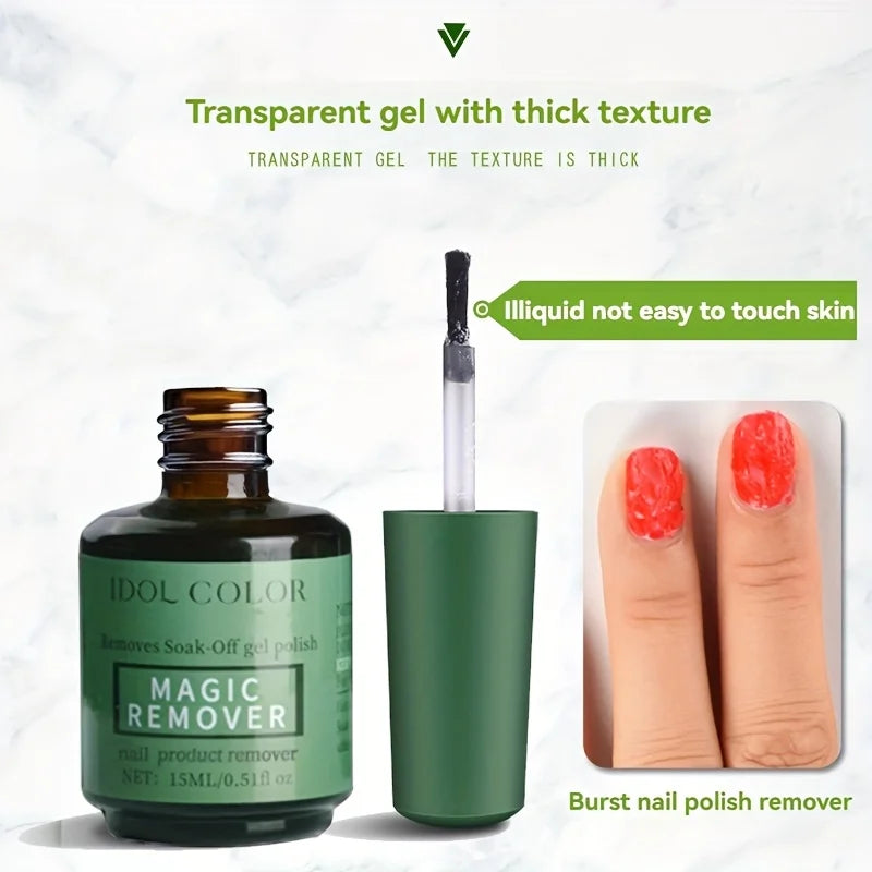 Fast-Acting Gel Nail Polish Remover, 0.51Fl.Oz (15Ml) - Quick UV Polish Removal in 2-3 Minutes,