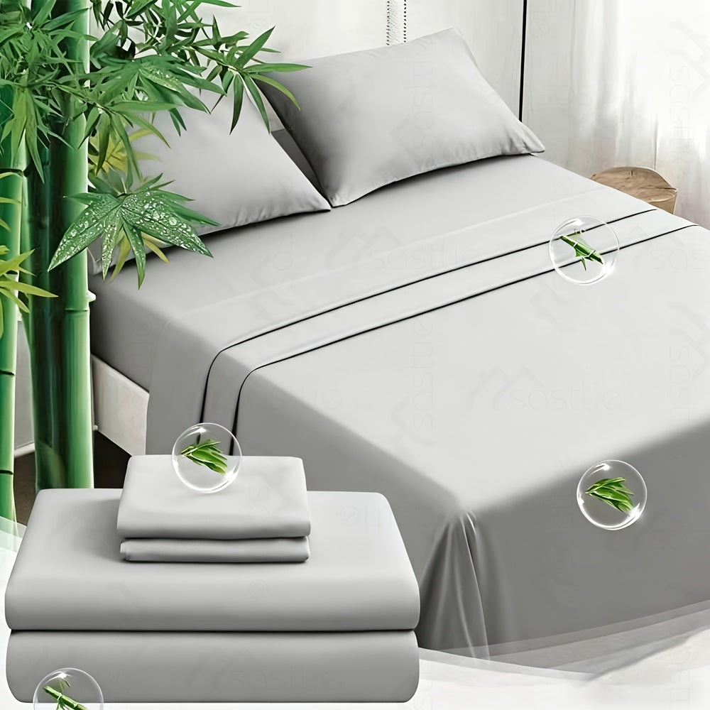 4 Peices Bamboo Bed Sheet Set - 100% Bamboo Blend - Ultra Soft & Breathable Bed Sheets - Deep Pocket Up to 16" Hotel Y Bedding Set - Perfect for Hot Sleepers - Great Christmas Gifts Bedding Sheets Set Bamboo Sheets Sets King