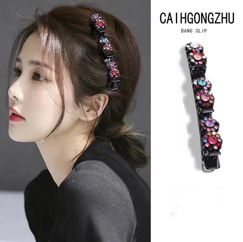 2023 Rhinestones Braided Hair Clips for Girls Hairclip with 3 Flowers Hair Span with Crystalllume Women Hairpin Hair Accessories