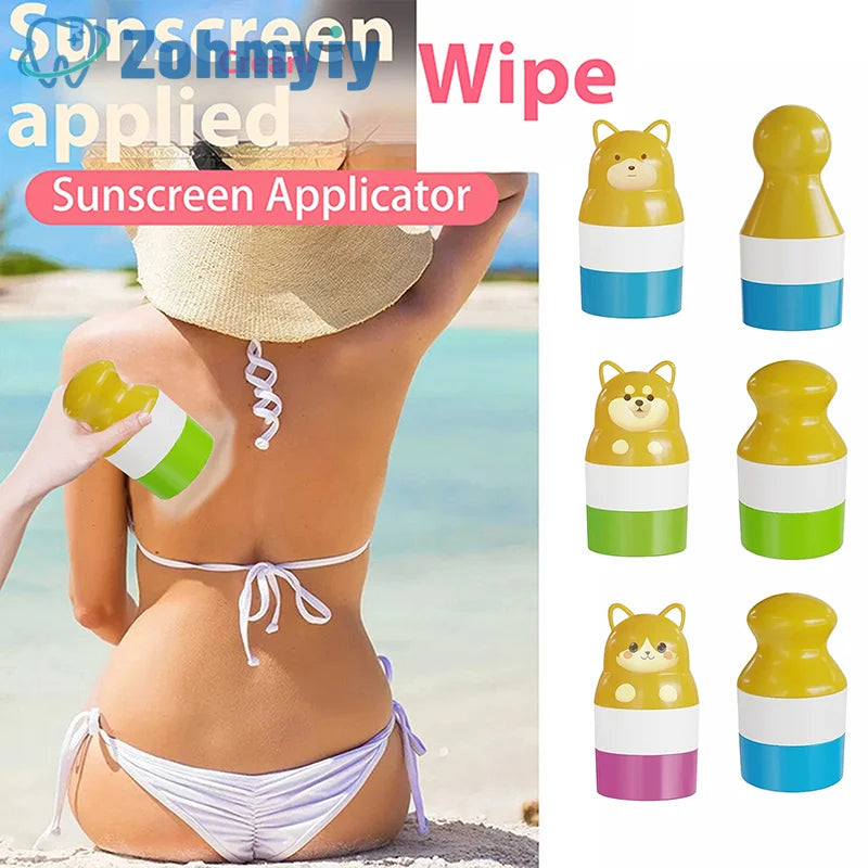 Bear Animal Shape Sunscreen Roller Applicator Refillable Stitching Isolation Lotion Cream Bottles Sunscreen Lotion Applicator