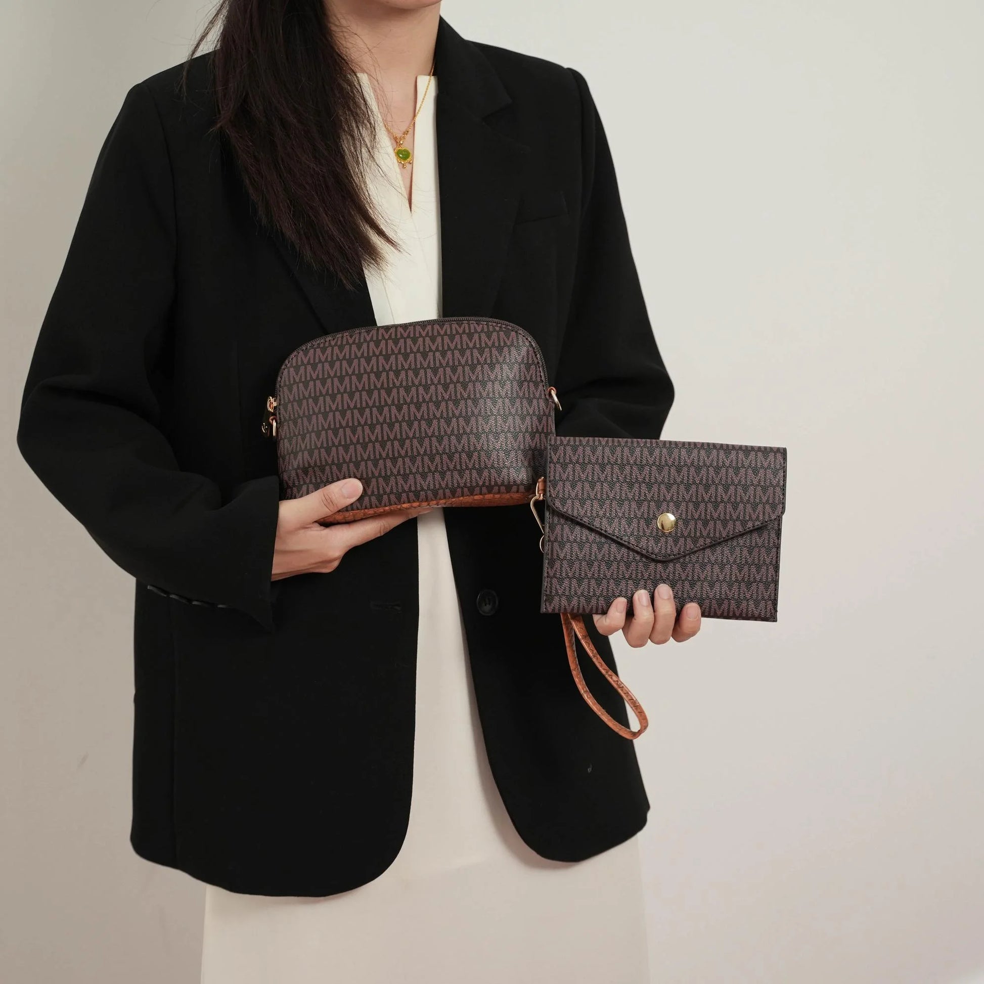 Lippa Women'S Tote Bag, Small Tote Handbag, Pouch Purse & Wristlet Wallet, Signature Handbag 4 Pcs Set by Mia K