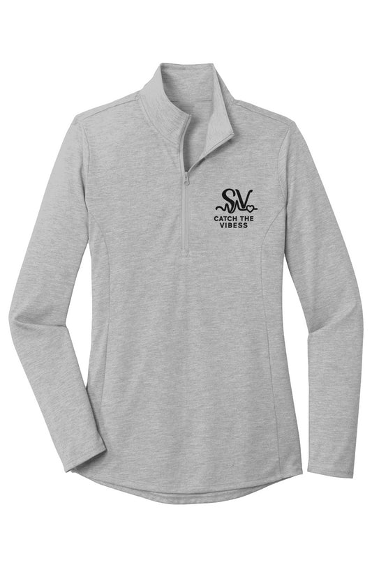Womens PosiCharge Tri Blend Wicking 1/4 Zip