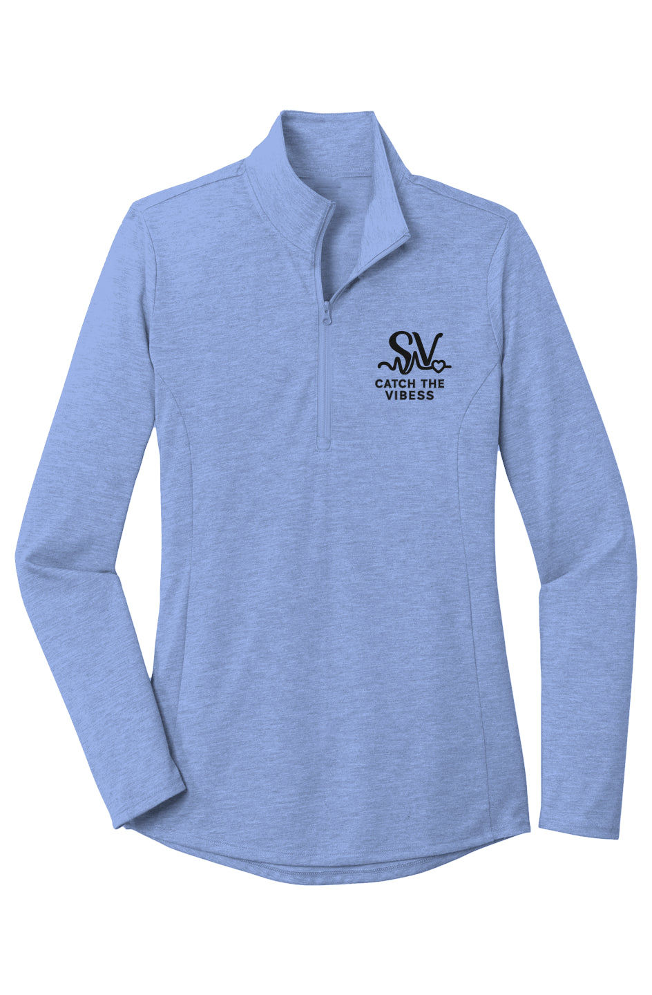 Womens PosiCharge Tri Blend Wicking 1/4 Zip