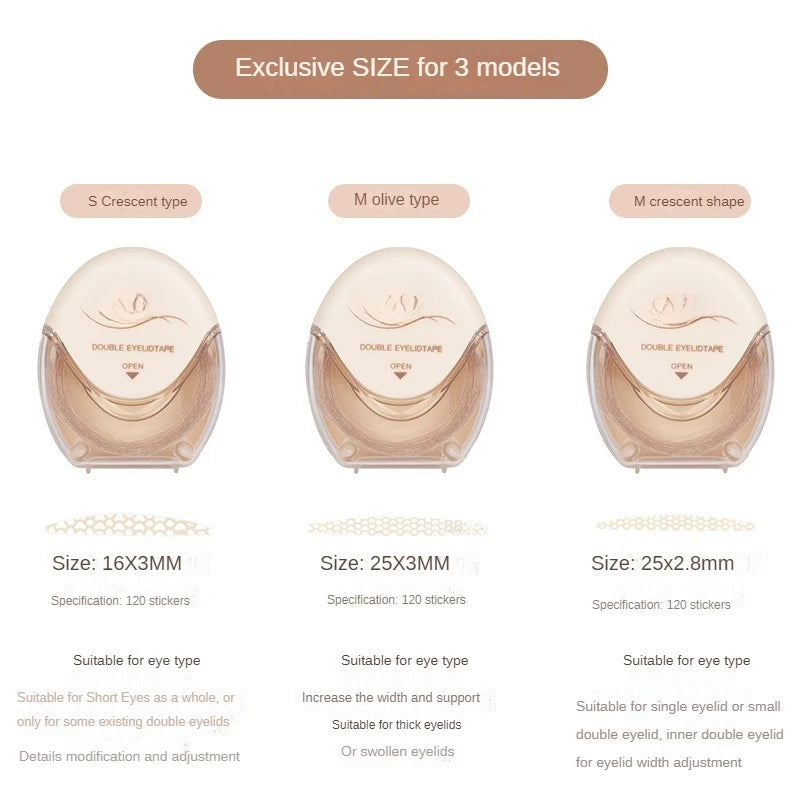 Natural Invisible Double Eyelid Tape Stickers Fiber Instant Eyelid Lift Paste Long Lasting Bigger Eyes Beauty Tool