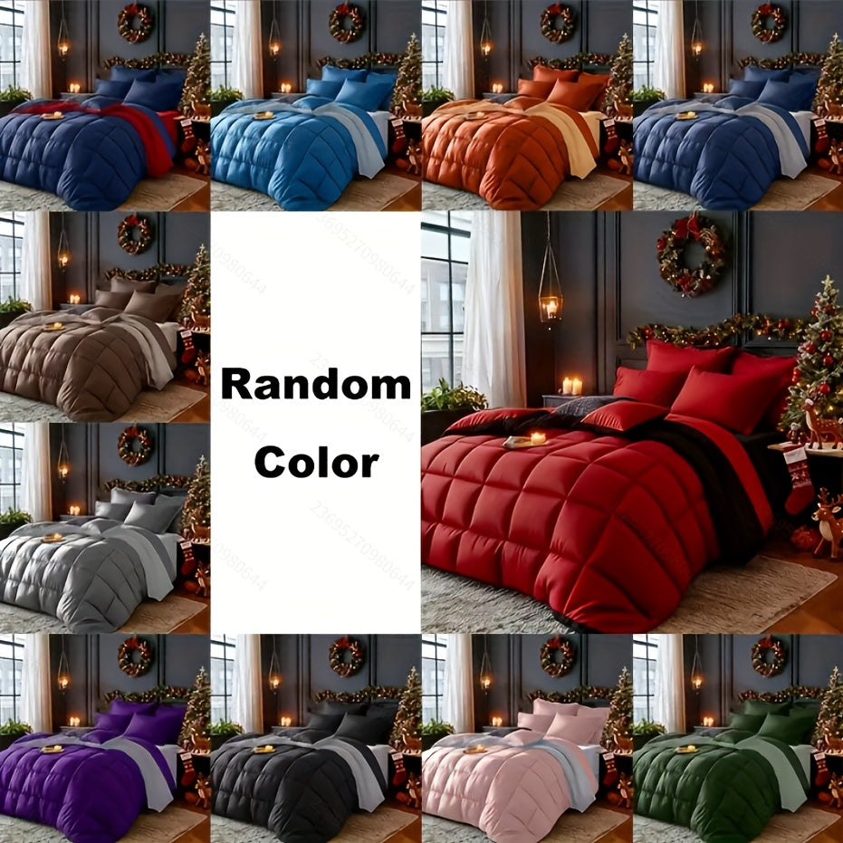 Set Selimut 3pcs Merah/Hitam Ukuran Queen - Set Selimut Nyaman untuk Semua Musim, Termasuk 1 Selimut, 1 atau 2 Sarung Bantal, Selimut Jahitan Kotak Berkualitas Hotel, Dapat Dicuci dengan Mesin, Hadiah Natal yang Cocok untuk Teman dan Keluarga