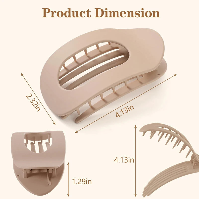 Fashion Oval Flat Hair Clips for Women New Design Leopard Large Flat round Claw Clip French Concord Hair Clips Hair Accessories