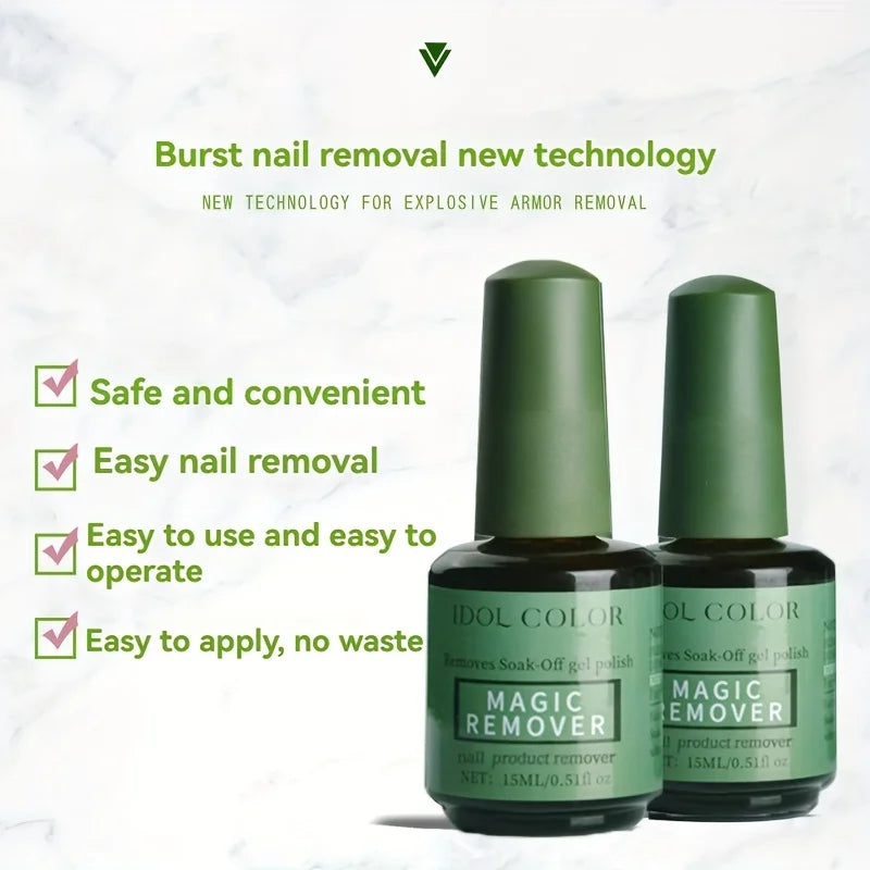 Fast-Acting Gel Nail Polish Remover, 0.51Fl.Oz (15Ml) - Quick UV Polish Removal in 2-3 Minutes,