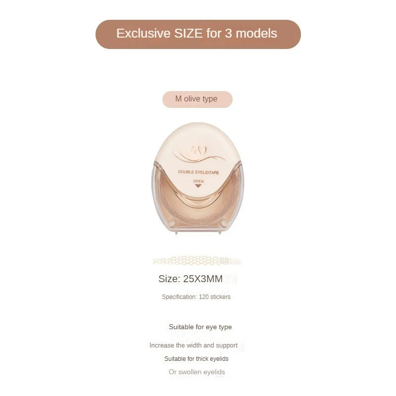 Natural Invisible Double Eyelid Tape Stickers Fiber Instant Eyelid Lift Paste Long Lasting Bigger Eyes Beauty Tool