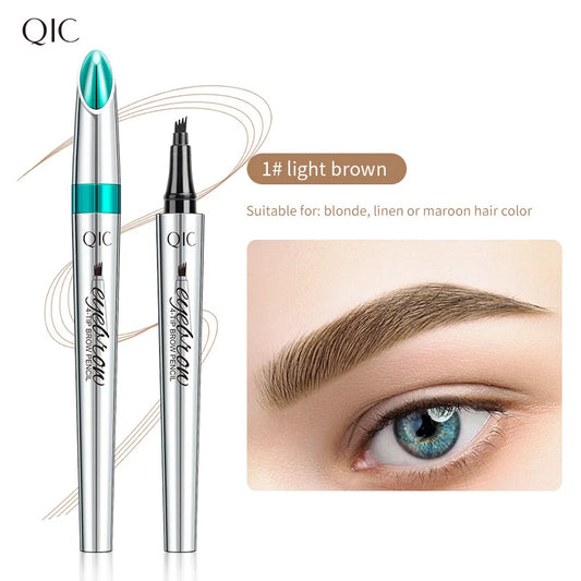 Four-Jaw Ultra-Fine Liquid Eyebrow Pencil 3D Waterproof Tip Tattoo Cosmetic Long Lasting Natural Dark Brown Liquid Eye Brow Pen