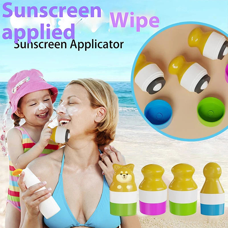 Bear Animal Shape Sunscreen Roller Applicator Refillable Stitching Isolation Lotion Cream Bottles Sunscreen Lotion Applicator