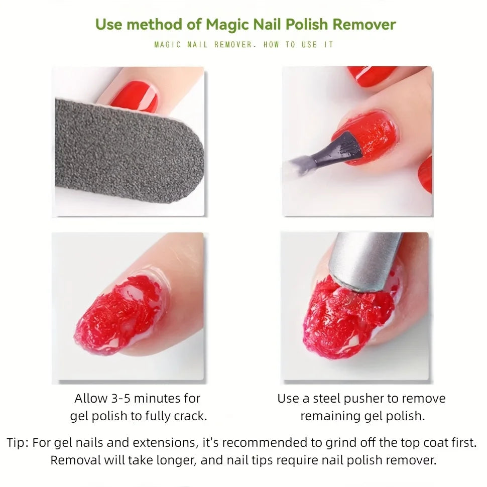 Fast-Acting Gel Nail Polish Remover, 0.51Fl.Oz (15Ml) - Quick UV Polish Removal in 2-3 Minutes,