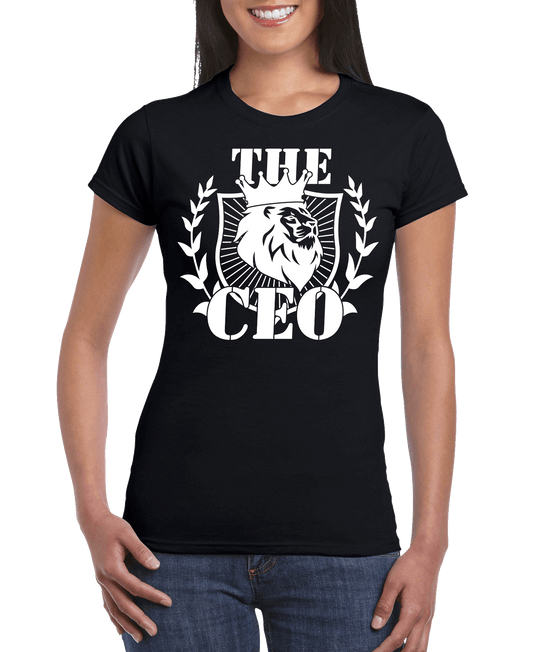 The CEO Lion Women's Slim Fit Short Sleeve T-Shirt - She Vibess By C2P