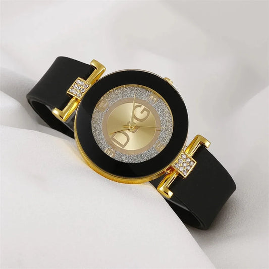 Simple Black White Quartz Watches Women Minimalist Design Silicone Strap Wristwatch Big Dial Women's Fashion Creative Watch - She Vibess By C2P