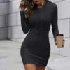 Hot Sale Women Hoodies Casual High Waist Hooded Long Sleeve Sweater Hoodie Dress - She Vibess By C2P