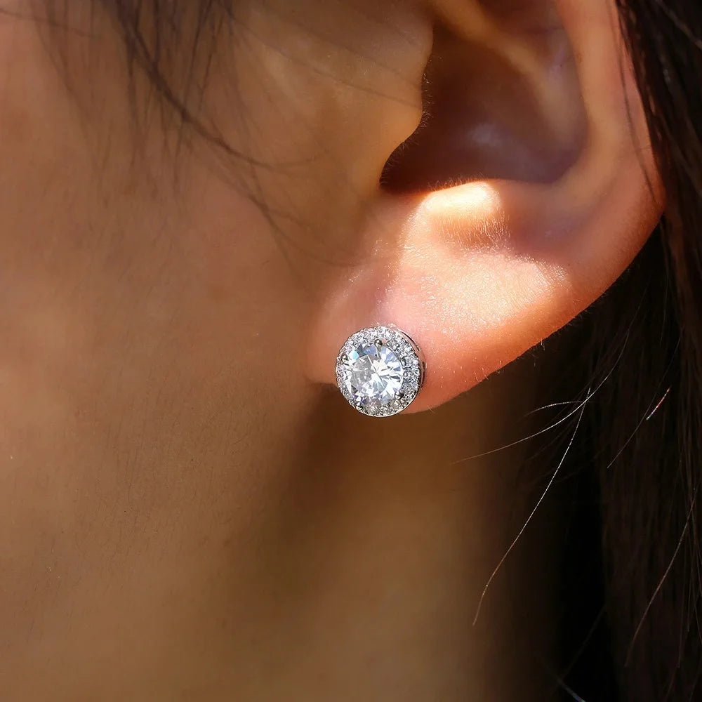 Huitan Classic Round Cubic Zirconia Prong Setting Women's Stud Earring 6 Color Delicate Wedding Engagement Evening Party Jewelry - She Vibess By C2P